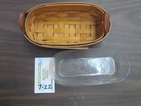Longaberger basket 1999  mini leather handles protector  7 1/2 x 4  x 2 722 Cover
