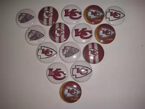 15 Kansas City Chiefs botones de espalda plana o alfiler insignia adornos imanes - Imagen 1 de 5