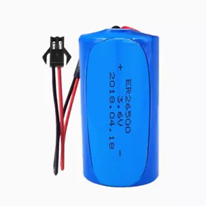 Brandneu ER26500 8500mAh Wasserzähler 3,6V Batterie mit SM Schwarz Stecker - Bild 1 von 2