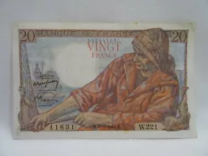 BILLETE FRANCIA 20 FRANCOS 1949 PECHEUR BANCO - Bild 1 von 2