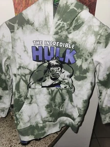 Kids Vintage Marvel Comics The Hulk Size 5T Green Tie Dye Hoodie - Picture 1 of 4