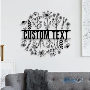 Custom Wildflower Metal Wall Art, Custom Metal Sign, Wildflower Welcome Sign - Picture 1 of 11