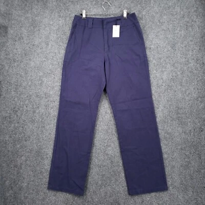 全新 Forever 21 裤子女式 M 中号蓝色斜纹布平底直筒裤 — 第 1/4 张图片