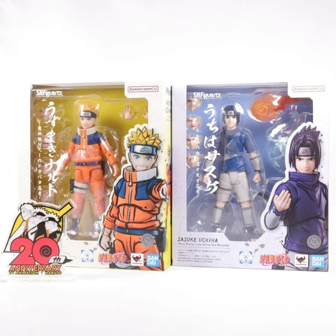 Bandai S.H.Figuarts Naruto Uzumaki & Sasuke Uchiha set 2023 NEW with Logo Plate Cover