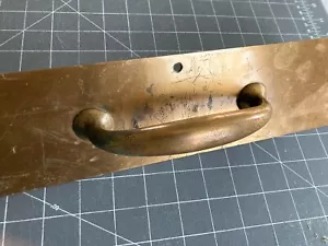 15" x 3.5" Antique Vintage Old Brass Plated Entry Door Handle Pull Plate - Picture 1 of 8