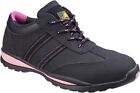Amblers Safety Womens FS47 Black Pink Safety Workwear Shoes Size UK 8 EU 42 New