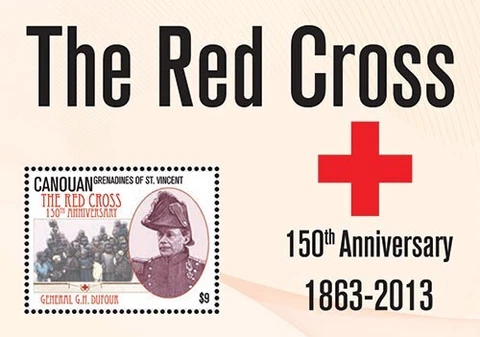 Canouan 2013 - Red Cross - Souvenir Stamp Sheet - MNH Cover