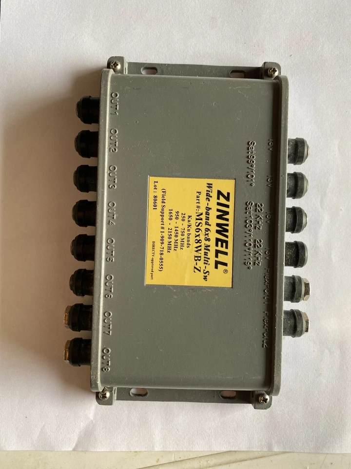 5 Zinwell Wide-Band 6x8 Multi-Switch For Ka/Ku Dish Antenna MS6x8WB-Z Used - Image 1 of 1