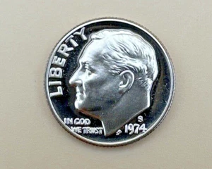 1974 S Proof Roosevelt Dime - From a Clad Proof Set - REDUCED!! - Picture 1 of 4