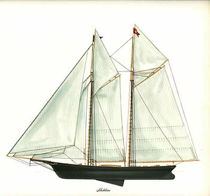 Goleta central Madeleine Americas Cup 1876 Melbourne Smith litografía - Imagen 1 de 1
