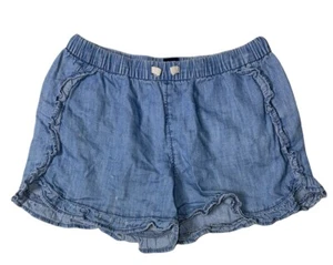 Preowned- Gap Kids Chambray Drawstring Shorts Girls (Size L) - Picture 1 of 6