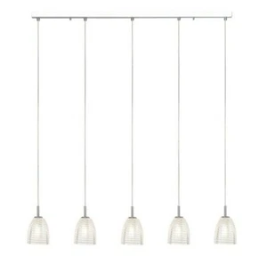 Design Pendel Leuchte 5-flg. Esszimmer Hängeleuchte Deckenleuchte Chrom G9 - Bild 1 von 5