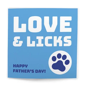 Fathers Day Card Dad Grandad Daddy Pop Pops Love & Licks Card - Picture 1 of 7