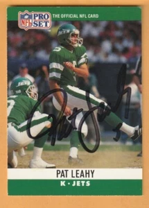Pat Leahy New York Jets AUTO Firmado 1990 Pro Set St. Louis Billikens - Imagen 1 de 2