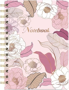 Premium Spiral Notebook - Lined, Hardcover, Back Pocket, 8.5" x 6.4 - Picture 1 of 12