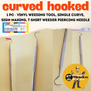 1 x gebogenes Unkrautvernichtungswerkzeug Schildherstellung T-Shirt Weeder Piercing Nadel - Bild 1 von 6
