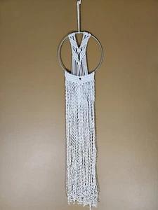 Macramé Dream Catcher WHITEcolor Wall Hanging Décor H 30  x  W 10.5 inch - Picture 1 of 6