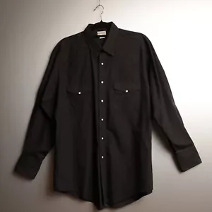 Vintage Saddlebrook Westernwear Pearl Snap Mens L Black Made in USA Formal - Picture 1 of 9