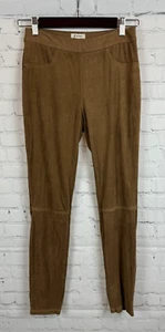 MAX STUDIO camel brown faux suede stretch leggings pants S - Picture 1 of 7