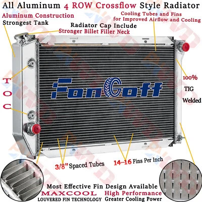 4 Row Radiator For 1972-79 Ford LTD II/ Lincoln MARK IV/Mercury Cougar XR-7 5.8L - Image 1 of 4