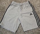 Adidas 3 Stripe Sweat Shorts Size  Large Gray Heavyweight Athletic