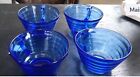 Set Of 4 Hazel Atlas Cobalt Blue Glass Tea Coffee Cups 6oz