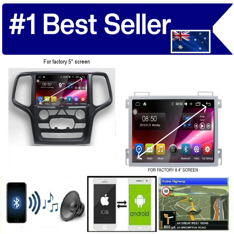 JEEP GRAND CHEROKEE WK 2014-21 GPS CARPLAY ANDROID AUTO ODB DAB TPMS DVR CAMERA - Image 1 of 4