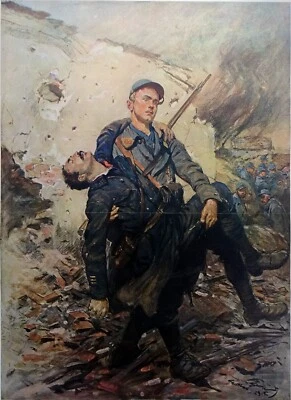 GUERRE MONDIALE 14/18- DEUX HÉROS - Planche couleur (de G. Scott) - Photo 1/2