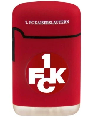 1. FC Kaiserslautern Sturmfeuerzeug - Rubber rot - Jet Feuerzeug Lighter FCK