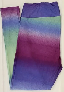 TC2 LuLaRoe Tall & Curvy2 Leggings Blue Purple Green Tie Dye Dipped NWT T27 - Picture 1 of 6