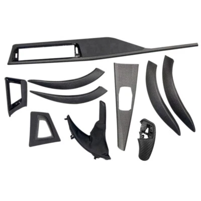 Dry Carbon Fiber Interior Trim Set Dash Door Trim For BMW F30 320i F34 328i  - Image 1 of 4