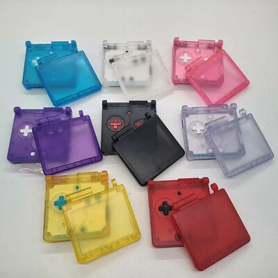 Cubierta de carcasa transparente colorida para GBA SP