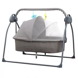 Baby Gift Electric Baby Bassinet Baby Swing Bed w/Lullaby Baby Product with Net - Picture 1 of 8