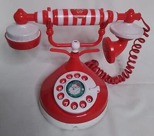 Santa Clause North Pole Telephone Target Holiday Decor Red White Stripe - Picture 1 of 4