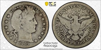 1909 O Barber Quarter PCGS Genuine Cleaned G Detail #0022 - Image 1 of 4