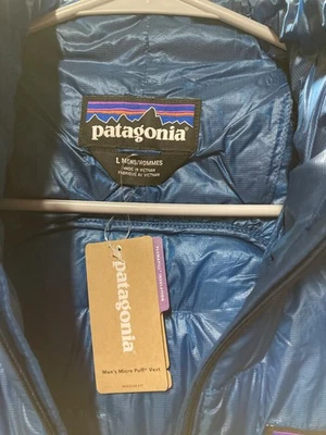 Chaleco PATAGONIA Micro Puff RARO Color Azul Balcánico Nuevo con Etiquetas Foto 1 de 3