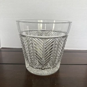 RALPH LAUREN CRYSTAL GLASS HERRINGBONE HEAVY- ICE- WINE- CHAMPAGNE BUCKET - Picture 1 of 10