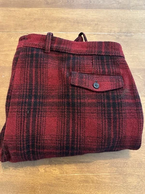 Pantalones de lana de caza vintage Carter's Lebanon NH rojo búfalo cuadros Bushcraft 40x30 Foto 1 de 4