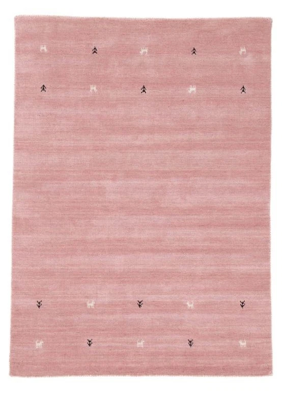 Alfombra De Salón Moderna Color Rosa - Tejido A Máquina, Material Polipropileno, Fácil De Limpiar