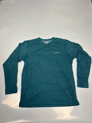 Columbia  T-Shirt Mens Medium Teal Long Sleeved Crewneck Tee - Image 1 of 4