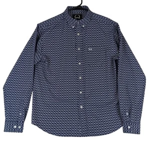 Cinch Black Label Shirt Boys XXL 16-18 Blue Geometric Western Cowboy Rodeo - Picture 1 of 12