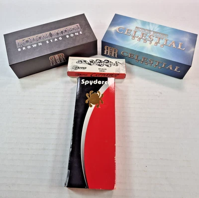 Lote de 4 cuchillos de bolsillo Spyderco, United Cutlery y RR/cajas usadas sin usar Foto 1 de 4