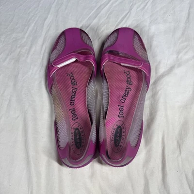 DR. SCHOLLS Shoes Womens Size 9 Pink Jelly Ballet Flats Adjustable Strap Slip On - Image 1 of 4