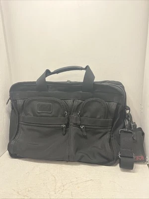 Tumi Alpha 2 Black Expandible Briefcase Messenger Bag Ballistic Nylon - Image 1 of 4