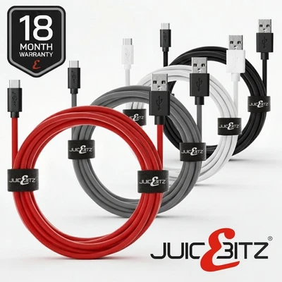JuicEBitz® USB Type A to Type-C Charger Data Cable for Android USB-C Fast Charge - Image 1 of 4
