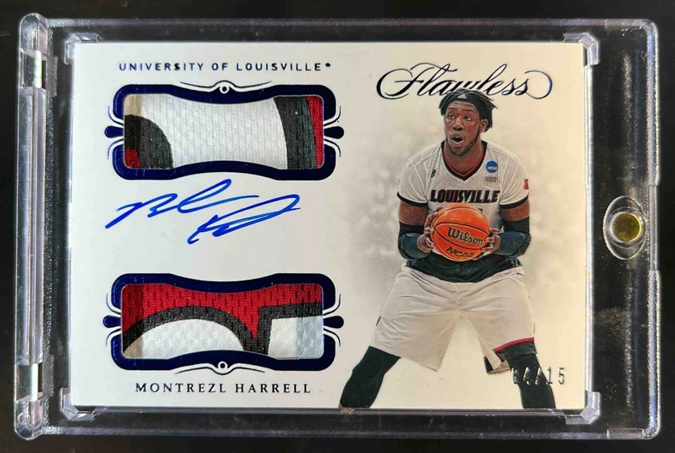 2019-20 Panini Flawless Collegiate Montrezl Harrell Patch Auto Sapphire #/15 - Image 1 of 2