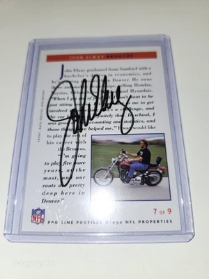 1992 Pro Line Profiles Certified Autograph (AU) John Elway On Card Auto Broncos - Image 1 of 4