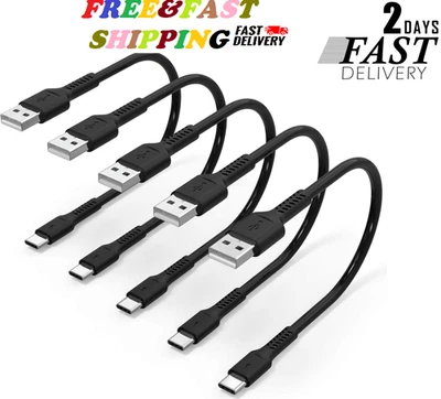 6 Inch Short Fast Charging Cord, 5 Pack Durable USB a to USB Type C 3A Cable for - Image 1 of 4