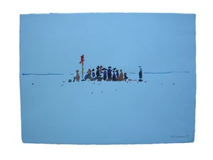 Oskar Koller (1925-2004) Menschen am Meer Orig Aquarell signiert 1991 - Picture 1 of 4