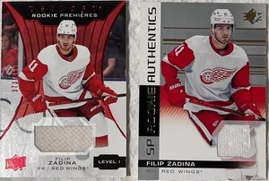 🔥Filip Zadina 2 Cartas SP/499 Juego de Novato Usado Jersey Lote U.D. Trilogía Tiburones 👀 - Imagen 1 de 6